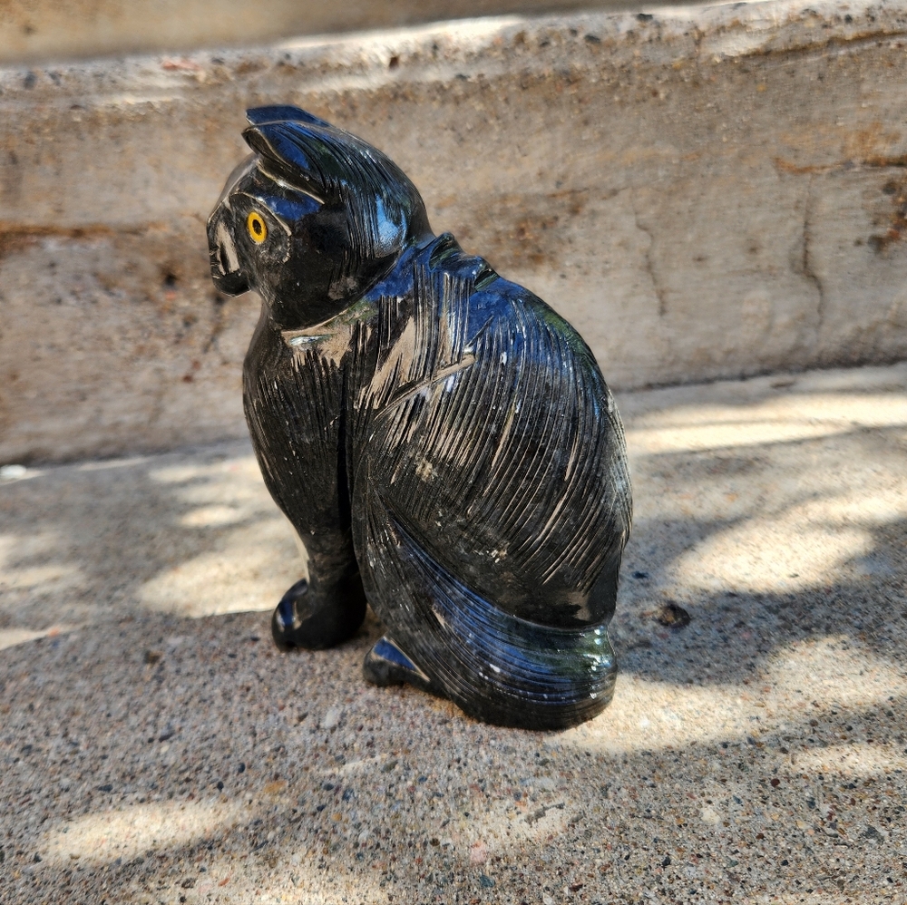 New Soapstone Gray Cat Figure - Picture 6 of 9
